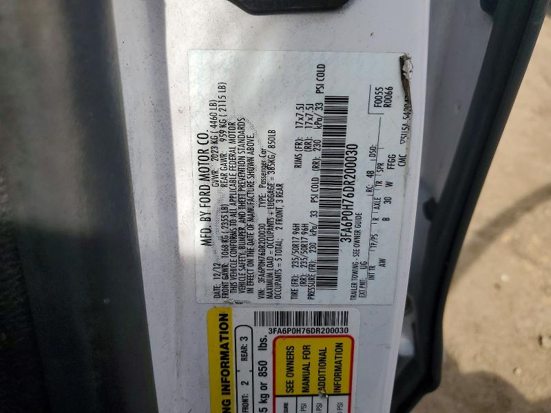 Продаж на аукціоні авто 2013 Ford Fusion, vin: 3FA6P0H76DR200030, номер лоту: 49942836
