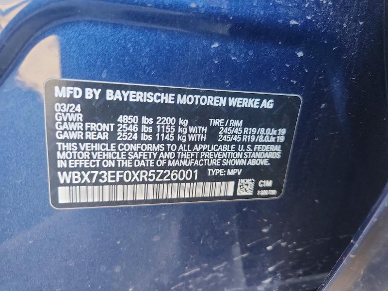 Продаж на аукціоні авто 2024 Bmw X1, vin: WBX73EF0XR5Z26001, номер лоту: 48800636