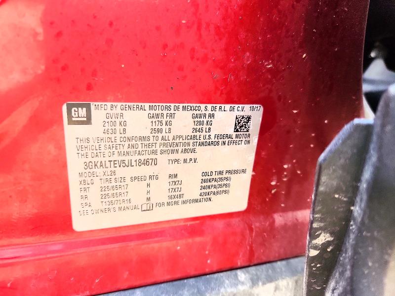 Aukcja sprzedaży 2018 Gmc Terrain, vin: 3GKALTEV5JL184670, numer aukcji: 50226136