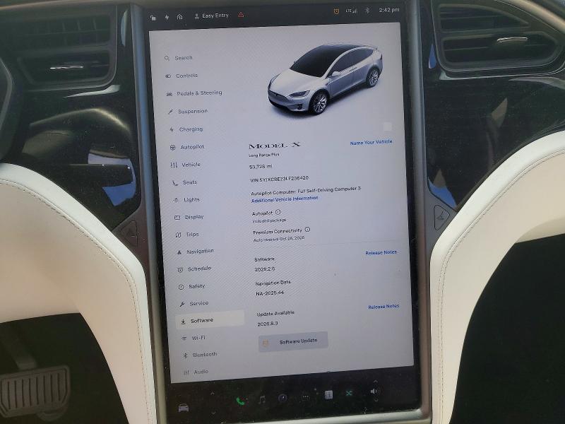 50353656 :رقم المزاد ، 5YJXCBE23LF236420 vin ، 2020 Tesla Model X مزاد بيع
