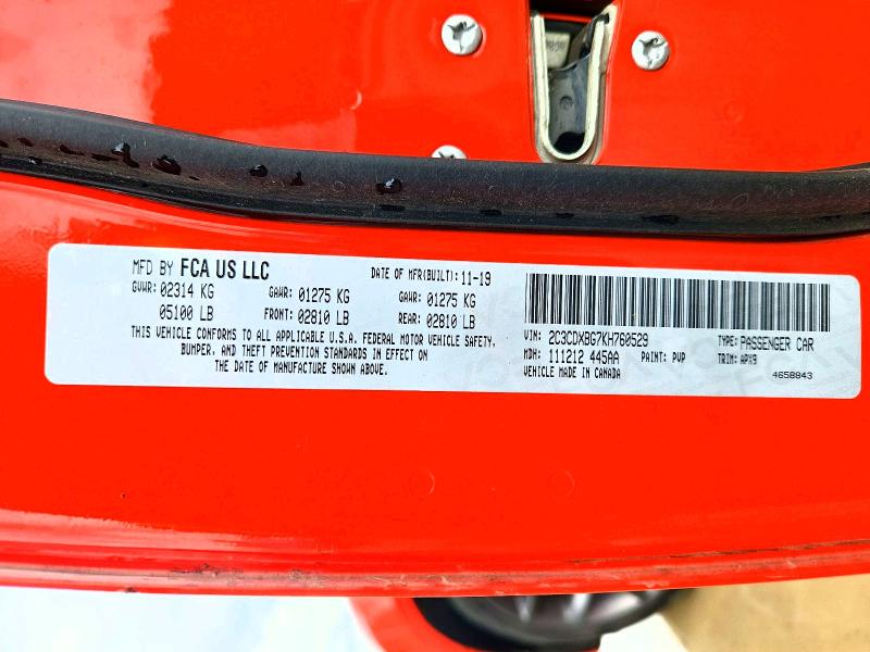 Продажа на аукционе авто 2019 Dodge Charger, vin: 2C3CDXBG7KH760529, номер лота: 48473346