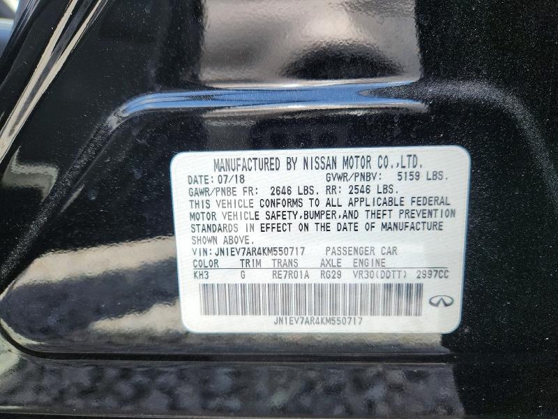Aukcja sprzedaży 2019 Infiniti Q50, vin: JN1EV7AR4KM550717, numer aukcji: 48240146