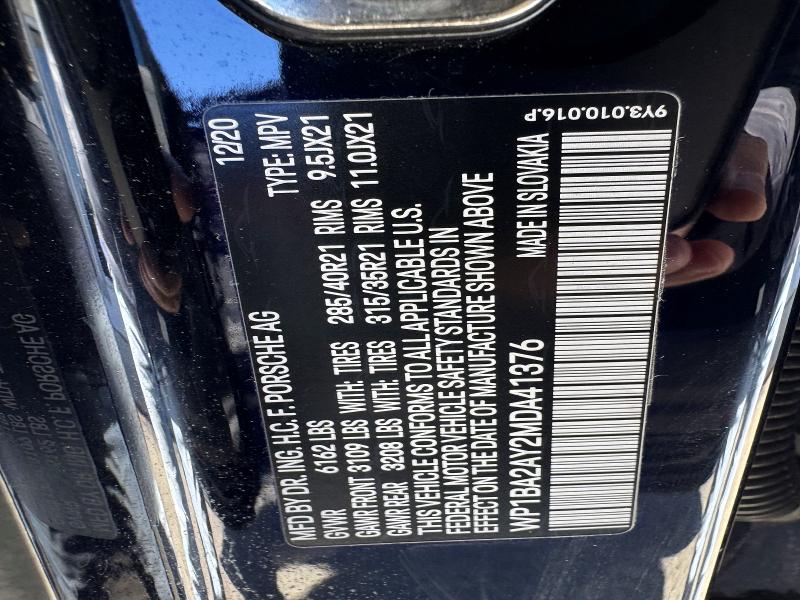 Aukcja sprzedaży 2021 Porsche Cayenne, vin: WP1BA2AY2MDA41376, numer aukcji: 48650766
