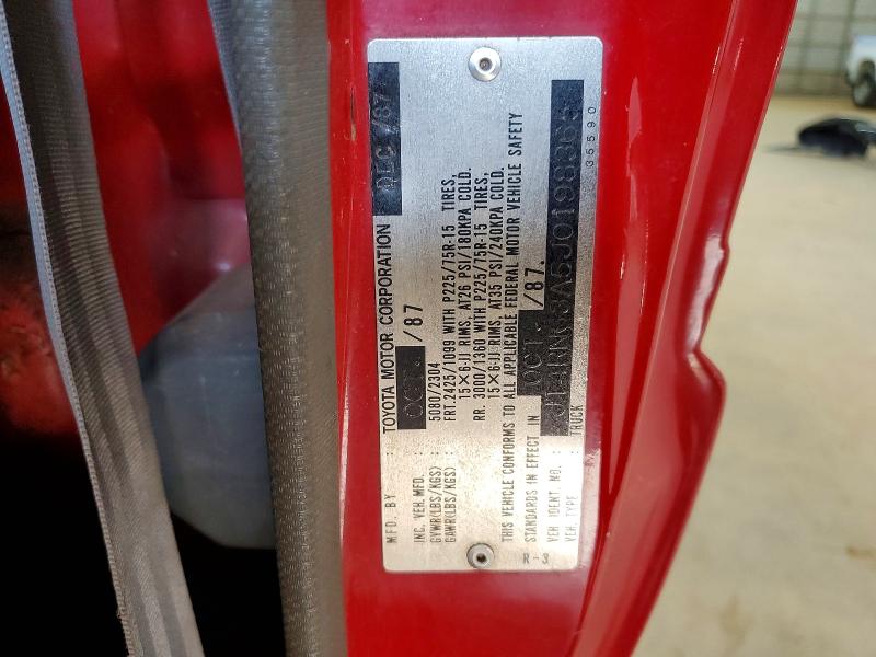 Aukcja sprzedaży 1988 Toyota Pickup, vin: JT4RN63A5J0198365, numer aukcji: 47898536