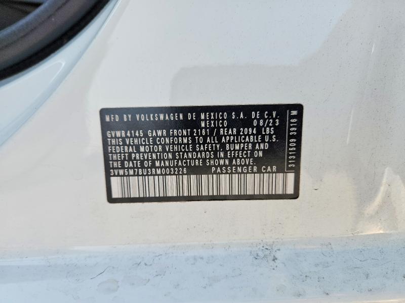 Aukcja sprzedaży 2024 Volkswagen Jetta, vin: 3VW5M7BU3RM003226, numer aukcji: 50964716