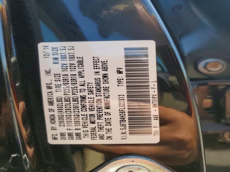 Auction sale of the 2015 Acura Rdx, vin: 5J8TB4H38FL022513, lot number: 50044596