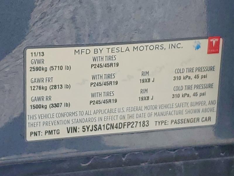 Продажа на аукционе авто 2013 Tesla Model S, vin: 5YJSA1CN4DFP27183, номер лота: 51018416