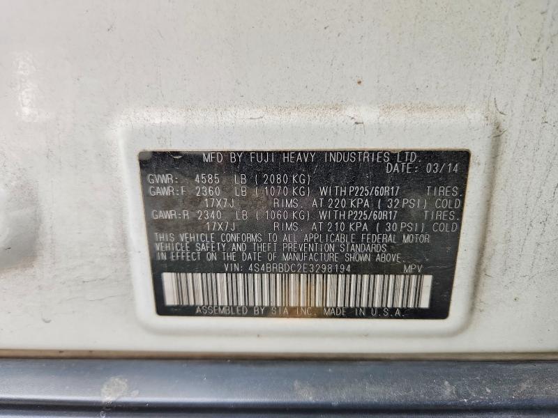Продаж на аукціоні авто 2014 Subaru Outback, vin: 4S4BRBDC2E3298194, номер лоту: 49026806
