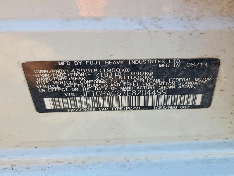Продаж на аукціоні авто 2014 Subaru Impreza, vin: JF1GPAC67E8204499, номер лоту: 50838176