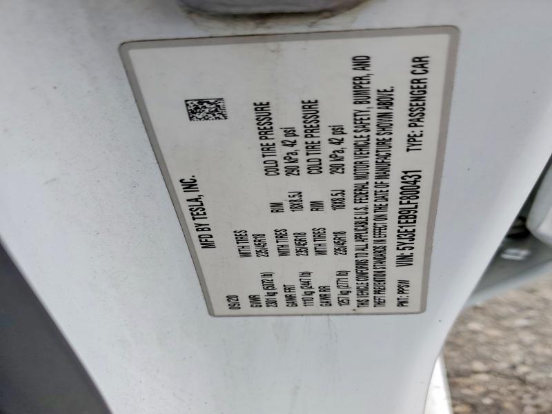 50661826 :رقم المزاد ، 5YJ3E1EB9LF800431 vin ، 2020 Tesla Model 3 مزاد بيع
