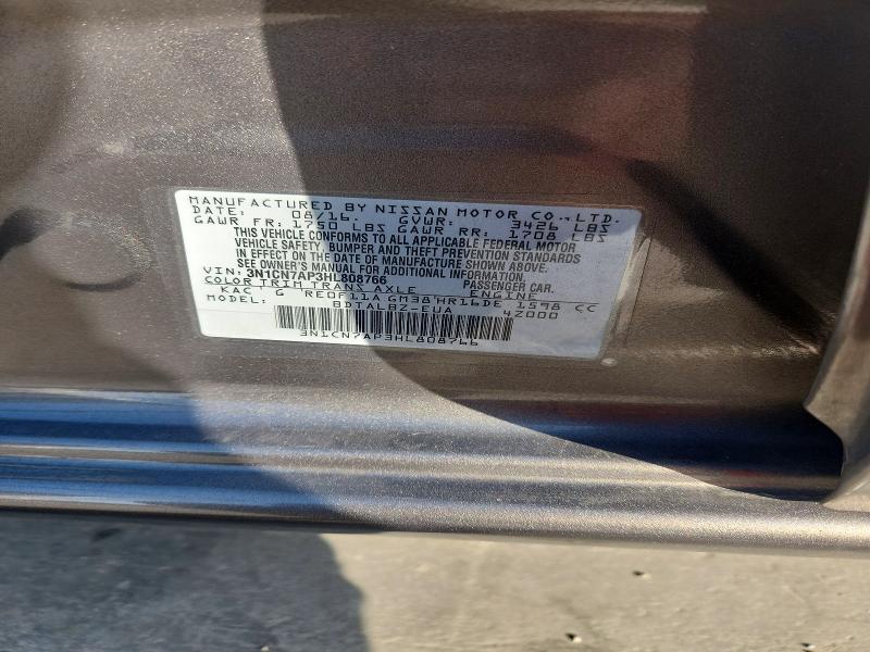 51534946 :رقم المزاد ، 3N1CN7AP3HL808766 vin ، 2017 Nissan Versa مزاد بيع