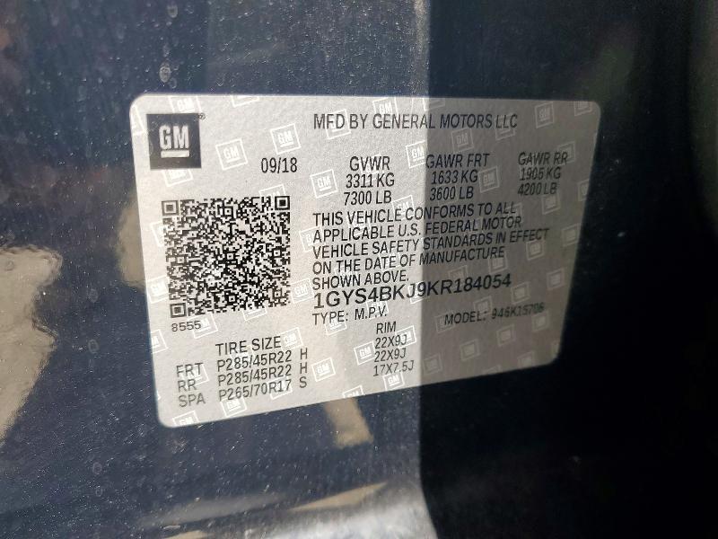 Продажа на аукционе авто 2019 Cadillac Escalade, vin: 1GYS4BKJ9KR184054, номер лота: 51330376
