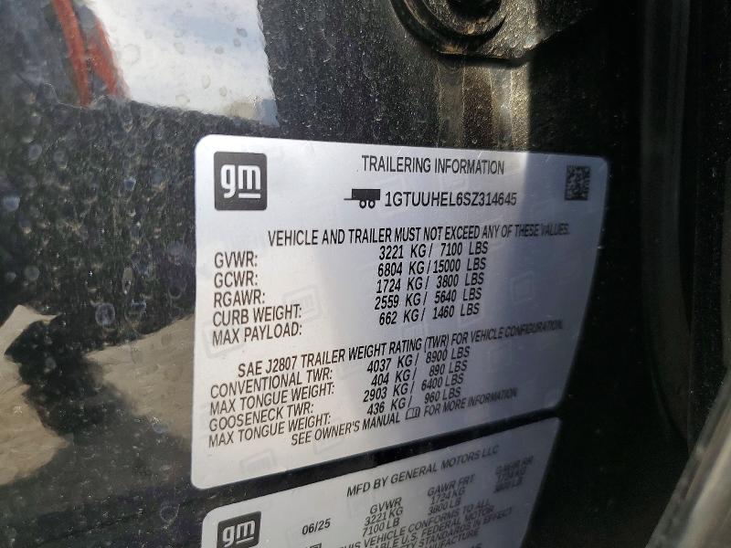 2025 Gmc Sierra მანქანა იყიდება აუქციონზე, vin: 1GTUUHEL6SZ314645, აუქციონის ნომერი: 47599186