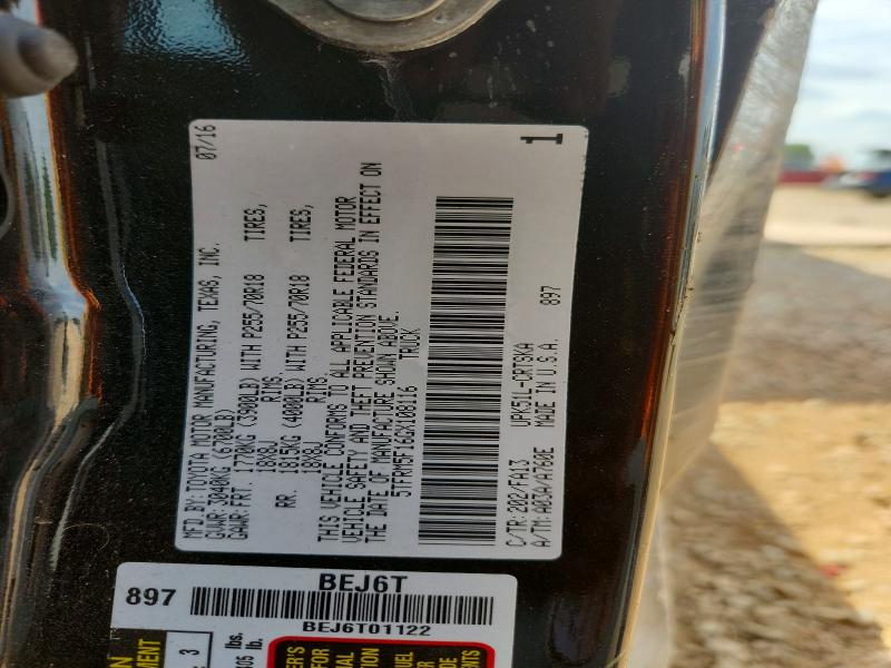 2016 Toyota Tundra მანქანა იყიდება აუქციონზე, vin: 5TFRM5F16GX108116, აუქციონის ნომერი: 51205986