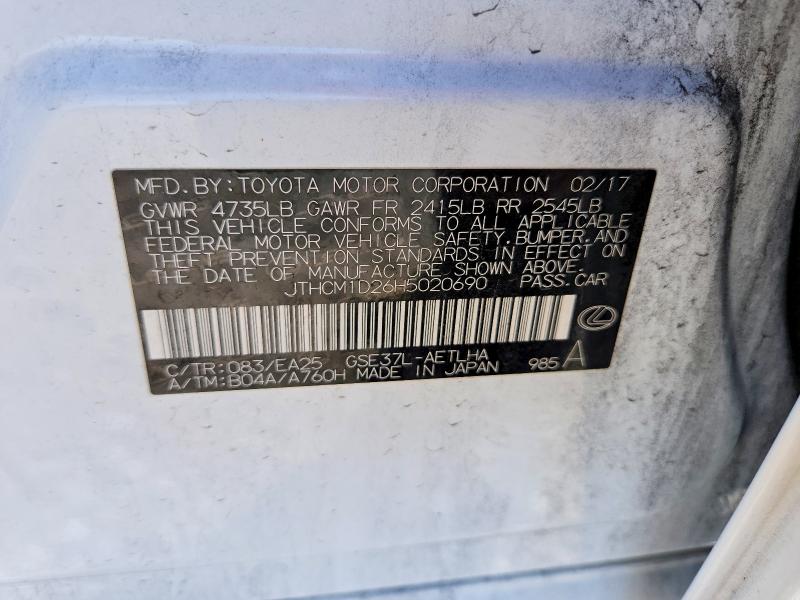 Продажа на аукционе авто 2017 Lexus Is, vin: JTHCM1D26H5020690, номер лота: 49676456