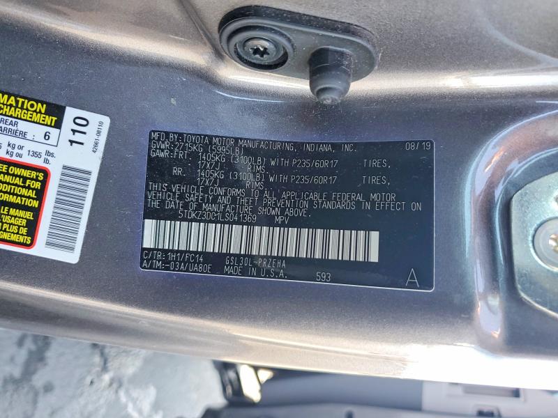 Продажа на аукционе авто 2020 Toyota Sienna, vin: 5TDKZ3DC1LS041369, номер лота: 51477506