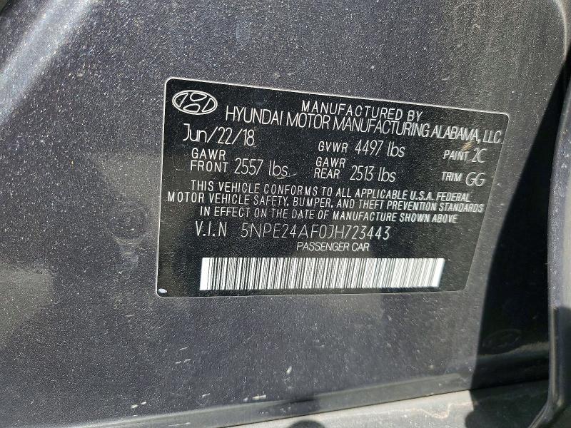 50986796 :رقم المزاد ، 5NPE24AF0JH723443 vin ، 2018 Hyundai Sonata مزاد بيع
