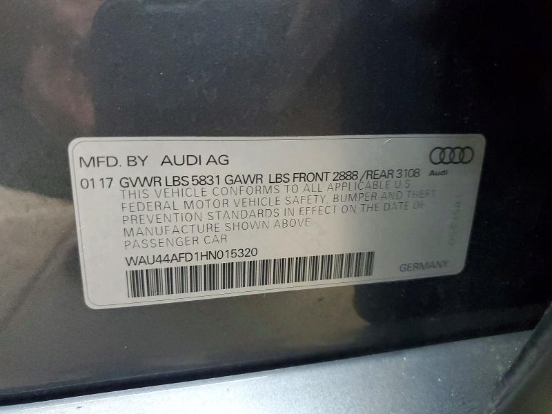 Aukcja sprzedaży 2017 Audi A8, vin: WAU44AFD1HN015320, numer aukcji: 48848776