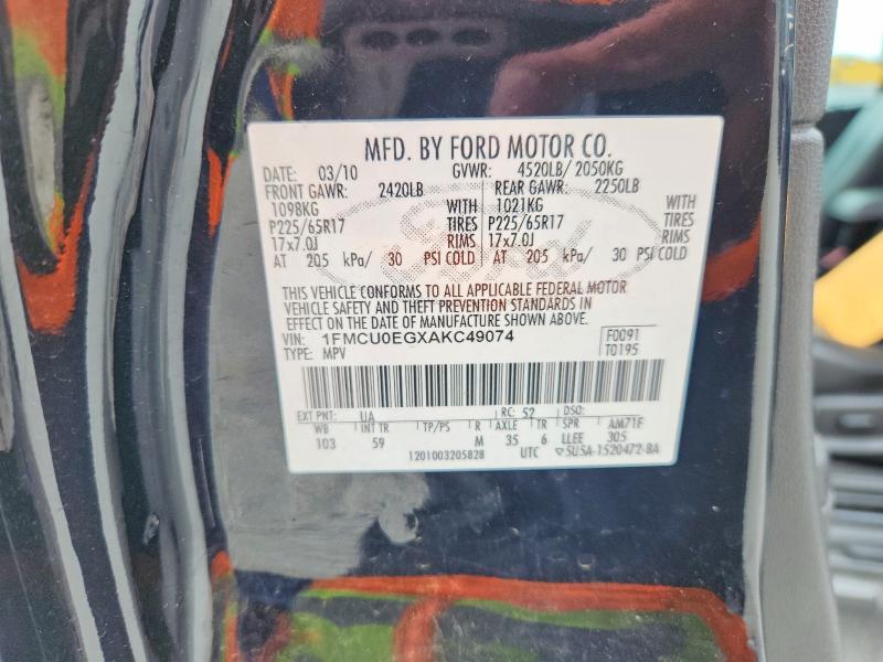 Продажа на аукционе авто 2010 Ford Escape, vin: 1FMCU0EGXAKC49074, номер лота: 49829636