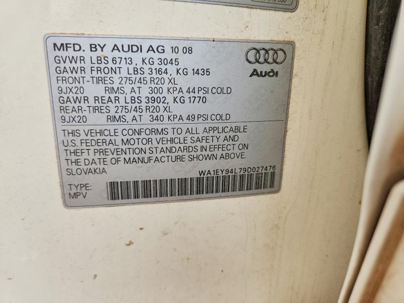 Aukcja sprzedaży 2009 Audi Q7, vin: WA1EY94L79D027476, numer aukcji: 48700926