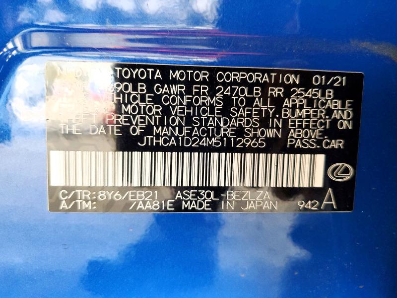 Aukcja sprzedaży 2021 Lexus Is, vin: JTHCA1D24M5112965, numer aukcji: 49924836