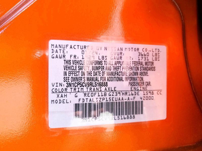 48505126 :رقم المزاد ، 3N1CP5CV9RL516888 vin ، 2024 Nissan Kicks مزاد بيع