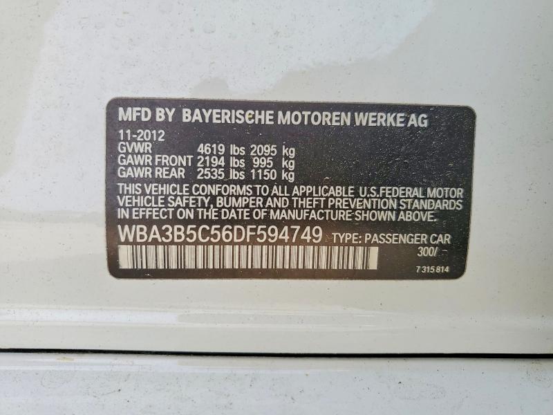 49853466 :رقم المزاد ، WBA3B5C56DF594749 vin ، 2013 Bmw 328 مزاد بيع