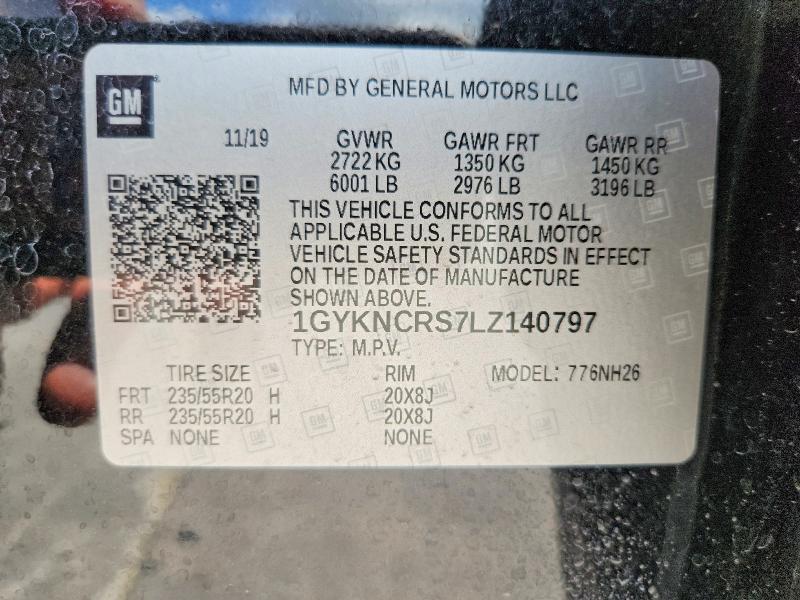 49647206 :رقم المزاد ، 1GYKNCRS7LZ140797 vin ، 2020 Cadillac Xt5 مزاد بيع