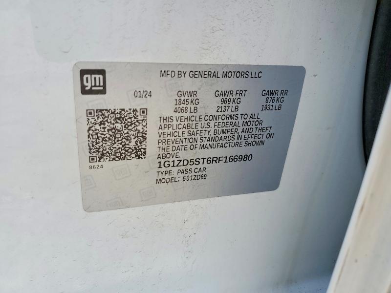 49585306 :رقم المزاد ، 1G1ZD5ST6RF166980 vin ، 2024 Chevrolet Malibu مزاد بيع