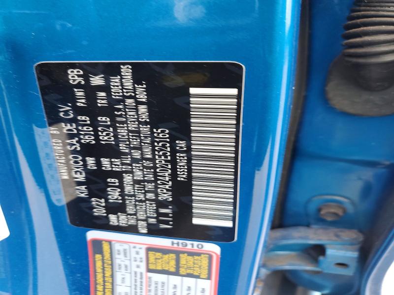 2023 Kia Rio მანქანა იყიდება აუქციონზე, vin: 3KPA24AD2PE525165, აუქციონის ნომერი: 50186376