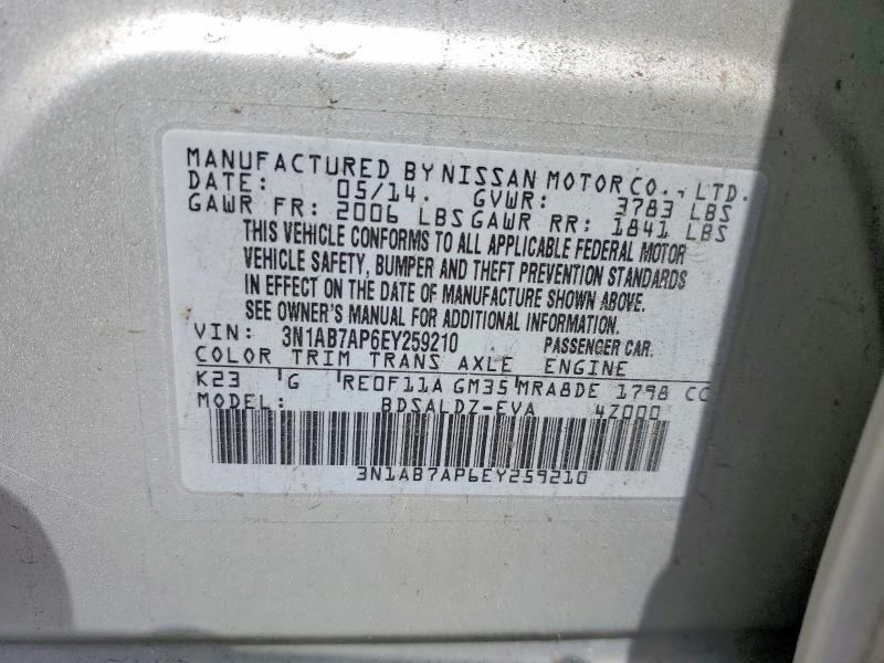 Aukcja sprzedaży 2014 Nissan Sentra, vin: 3N1AB7AP6EY259210, numer aukcji: 49340246