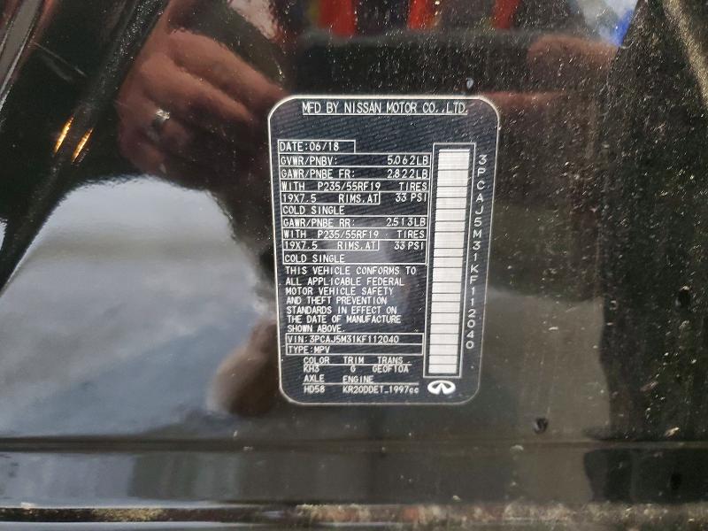 51681096 :رقم المزاد ، 3PCAJ5M31KF112040 vin ، 2019 Infiniti Qx50 مزاد بيع