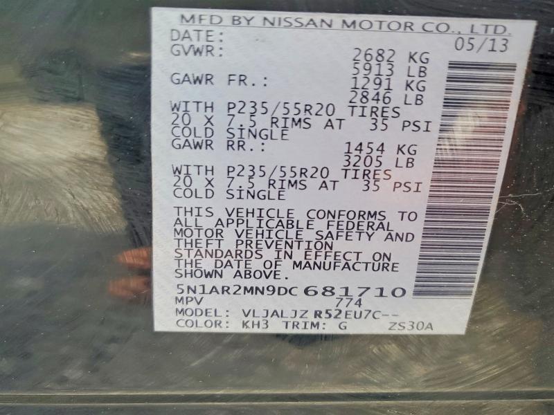 Продаж на аукціоні авто 2013 Nissan Pathfinder, vin: 5N1AR2MN9DC681710, номер лоту: 49611816