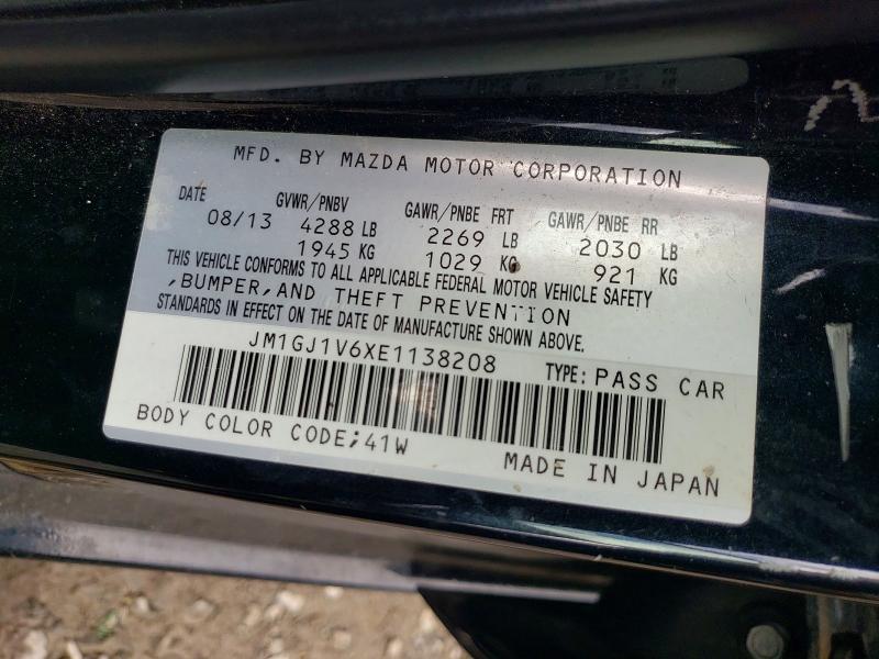 Aukcja sprzedaży 2014 Mazda 6, vin: JM1GJ1V6XE1138208, numer aukcji: 52008626
