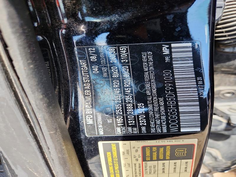 48326846 :رقم المزاد ، WDCGG5HB5DF991030 vin ، 2013 Mercedes-benz Glk مزاد بيع