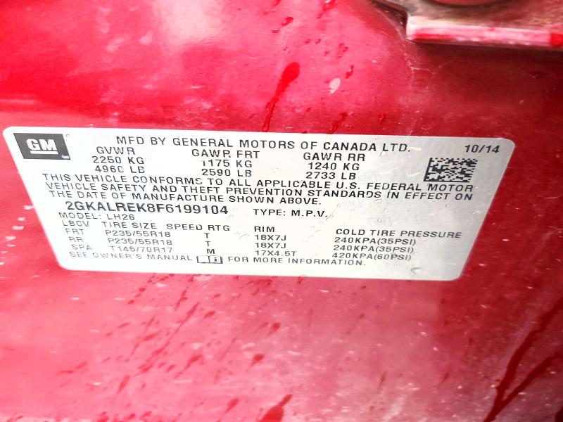 Продажа на аукционе авто 2015 Gmc Terrain, vin: 2GKALREK8F6199104, номер лота: 49547306