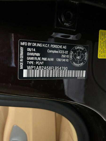 2015 Porsche Macan მანქანა იყიდება აუქციონზე, vin: WP1AB2A58FLB54790, აუქციონის ნომერი: 51211866