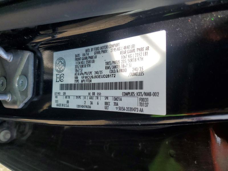 Aukcja sprzedaży 2014 Ford Escape, vin: 1FMCU9J93EUD28172, numer aukcji: 50075256