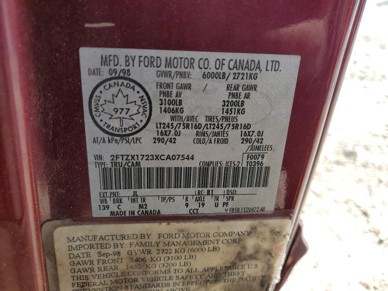 Aukcja sprzedaży 1999 Ford F150, vin: 2FTZX1723XCA07544, numer aukcji: 48841656