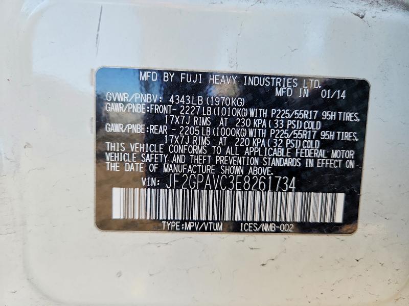 2014 Subaru Xv Crosstrek მანქანა იყიდება აუქციონზე, vin: JF2GPAVC3E8261734, აუქციონის ნომერი: 49565216
