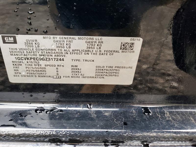 Продажа на аукционе авто 2016 Chevrolet Silverado, vin: 1GCVKPEC9GZ317244, номер лота: 48437046