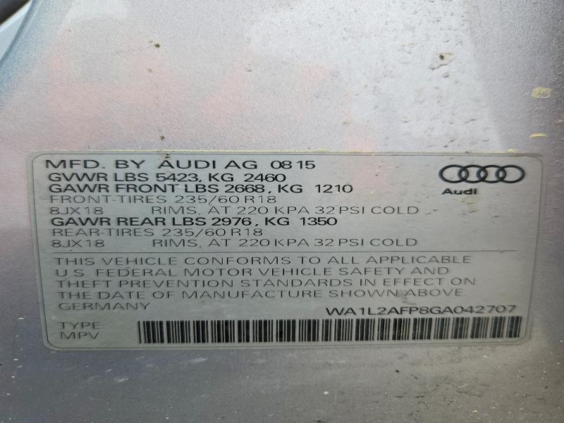 51784766 :رقم المزاد ، WA1L2AFP8GA042707 vin ، 2016 Audi Q5 مزاد بيع