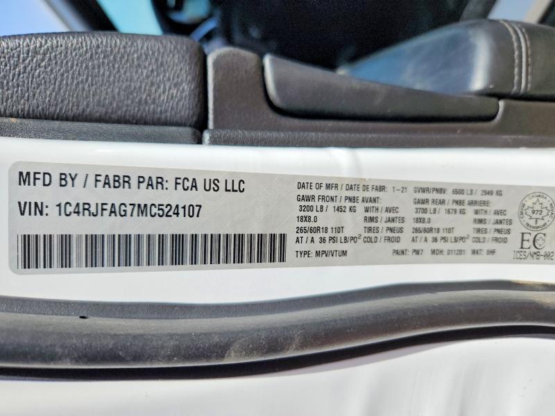 Продажа на аукционе авто 2021 Jeep Grand Cherokee, vin: 1C4RJFAG7MC524107, номер лота: 51825056