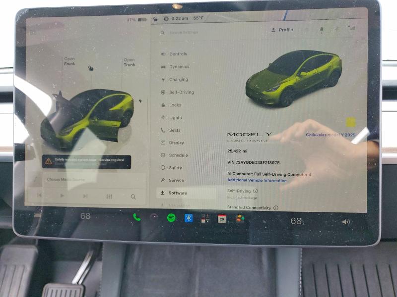 Aukcja sprzedaży 2025 Tesla Model Y, vin: 7SAYGDED3SF218975, numer aukcji: 51759606