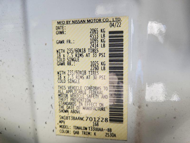 Продажа на аукционе авто 2022 Nissan Rogue, vin: 5N1BT3BA4NC701228, номер лота: 49112206