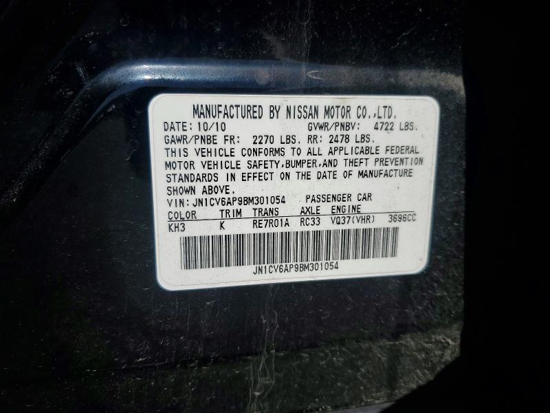 Aukcja sprzedaży 2011 Infiniti G37 Sedan, vin: JN1CV6AP9BM301054, numer aukcji: 49002766