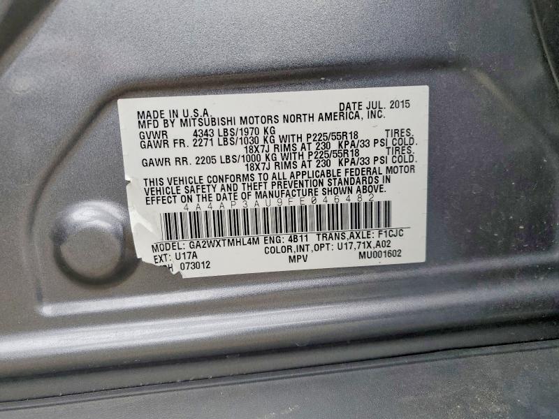 Aukcja sprzedaży 2015 Mitsubishi Outlander Sport, vin: 4A4AP3AU9FE046482, numer aukcji: 48598516