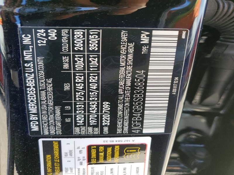 49153006 :رقم المزاد ، 4JGFB4GB5SB368504 vin ، 2025 Mercedes-benz Gle مزاد بيع