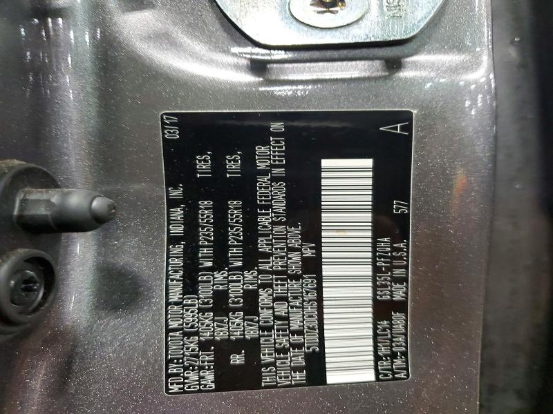 2017 Toyota Sienna მანქანა იყიდება აუქციონზე, vin: 5TDDZ3DC0HS167691, აუქციონის ნომერი: 51573166