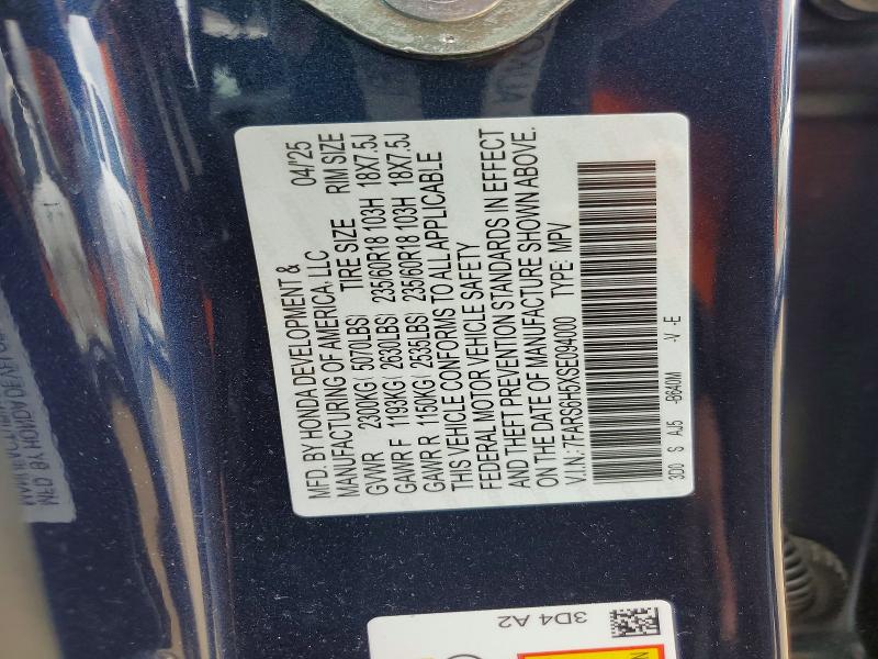 51694736 :رقم المزاد ، 7FARS6H5XSE094000 vin ، 2025 Honda Cr-v مزاد بيع